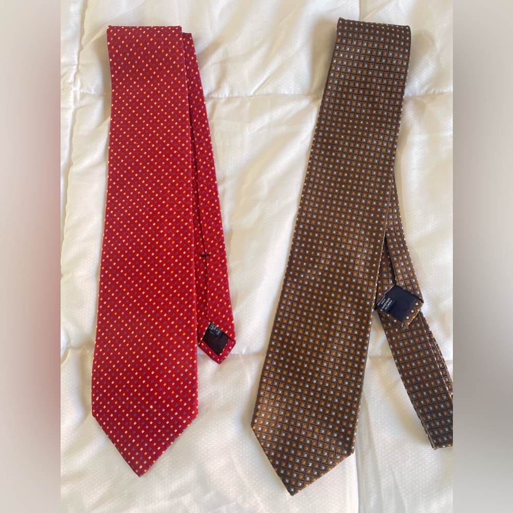 Roundtree & Yorke Ties, “Dots” set of two, Extra Long, 100% Silk